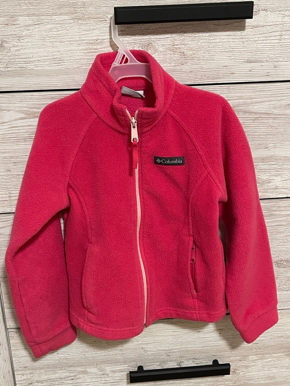 Columbia Girls Size XS 6 6x Benton Springs Pink Full Zip Fleece Jacket Gorpcore